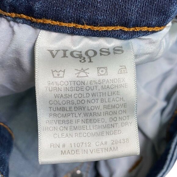 Vigoss Marley Jean Shorts Womens 31 Blue Denim Stretch Cuffed Mid Rise Casual - Picture 7 of 8